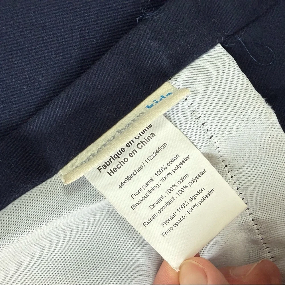 Pottery Barn Kids Quincy Navy Blackout Curtain Panels 44x96 Set of 2